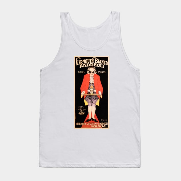 VERMOUTH BIANCO ANDREOLI Italy Verona Distillery Liquor Advertisement Tank Top by vintageposters